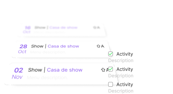 Imagem de exemplo do dashboard de controle com tasks e notificações
